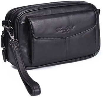 Men Clutch Purse Leather Cowhide Business Handbag Mobile Cell Phone Case Wallet Cigarette Pouch Male Handy Bag Bags