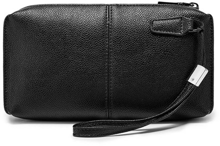 Men Clutches Handbags High Quality Soft Leather Mobile Phone Bag Business Wallet Wristlets Male Retro Casual Long Zip-up Wallets