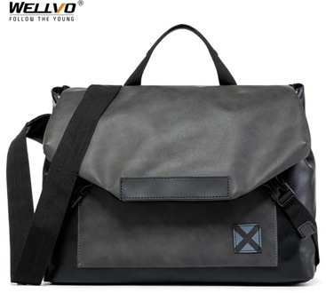 Men Crossbody Messenger Bags PU Leather Ridding Cycling Bag Sling Shoulder Travel Bag Male Large Office Business Handbag XA36C