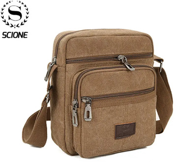 Men Crossbody Retro Shoulder Bag Casual Outdoor Adjustable Strap Travel Canvas Gift High Density Anti Wrinkle Multi Pockets