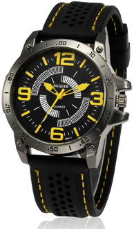 Men Fashion Silicone strap Sport Cool Quartz Hours Wrist Analog Watch Chronograph Stainless Steel Waterproof Watch Relogio