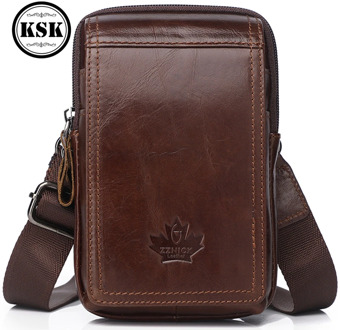 Men Genuine Leather Bag Small Shoulder Bag For Men 2019 New Fashion Vintage Flap Pocket Leather Shoulder Crossbody Bags Hasp KSK