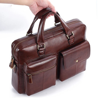 Men Genuine Leather Handbag Large Business Travel Messenger Bag Male Leather Laptop Bag Men's Documents Crossbody Shoulder Bag
