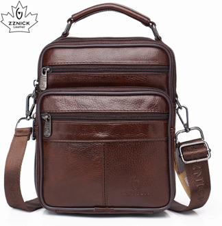 men genuine leather shoulder bag handbag Zipper Men Bags leather 2019 Fashion handbag 100% Genuine Leather ZZNICK