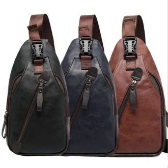 Men Leather/Nylon Sling Pack Chest Bag Cross Body Messenger Shoulder Pouch Fashion Casual Packet Travel Riding New High Quality