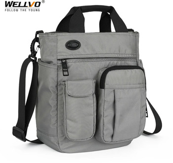 Men Multifunctional Shoulder Messenger Bag with Headphone Hole Waterproof Nylon Travel Handbag Large Capacity Storage Bags XA11C