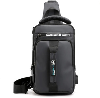Men Nylon Backpack Rucksack Cross Body Shoulder Bag With USB Charging Port Male Messenger Chest Bag Daypack Knapsack