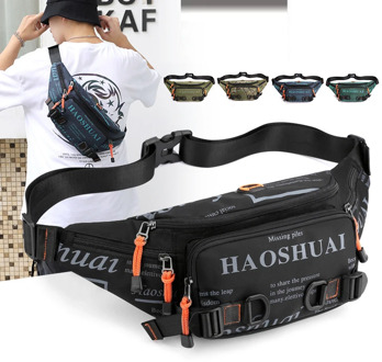 Men Nylon Fanny Pack Bum Hip Messenger Chest Bag Waterproof Multi-purpose Travel Male Sling Chest Belt Waist Pack Bags