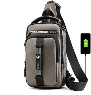 Men Nylon Sling Knapsack Travel Rucksack Messenger Chest Bags USB Charging Fashion Male Cross Body Bag One Shoulder Backpack