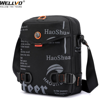 Men Phone Messenger Bag Waterproof Letter Printing Crossbody Shoulder Bags Casual Men's Small Handbag With Earphone Hole XA23C