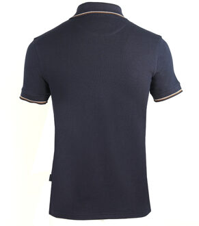 Men's Aquascutum Tipped Polo Shirt in Navy - maat
