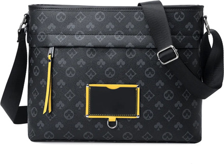 Men's bags European and American Fashion New Printed Plaid Large Bag Large Capacity Messenger Bag Men's Shoulder Bag