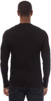 Men's Belstaff Cotton Jersey Long Sleeve T-Shirt in Black Zwart