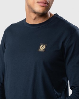 Men's Belstaff Cotton Jersey Long Sleeve T-Shirt in inkwell - maat Navy