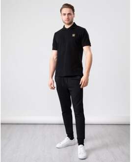 Men's Belstaff Cotton Pique Polo Shirt in Black - maat XS Zwart