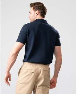 Men's Belstaff Cotton Pique Polo Shirt in inkwell - maat Navy