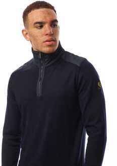 Men's Belstaff Kilmington 1/4 Zip Sweater in Navy - maat 3XL