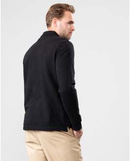 Men's Belstaff Long Sleeved Polo Shirt in Black Zwart