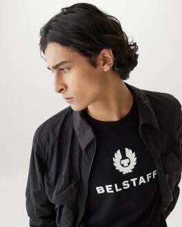 Men's Belstaff Signature Crewneck Sweatshirt in Black-White - maat M Zwart/wit