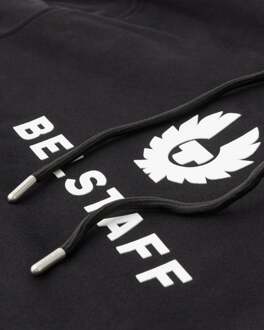 Men's Belstaff Signature Hoodie in Black-White - maat Zwart/wit