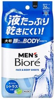 Men's Biore Face & Body Sheet Citrus 26 pcs
