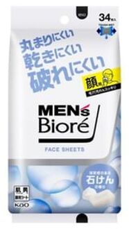 Men's Biore Face Sheet Clean Soap - 34 pcs