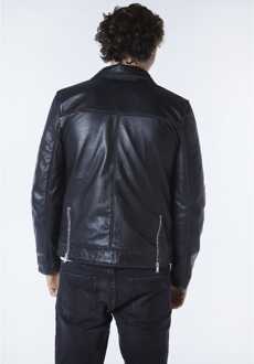 Men's Bolongaro Trevor Artesia Leather Worker Jacket in Black - maat Zwart