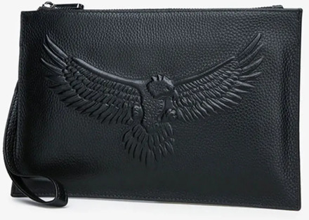 Men's Clutch Bag Genuine Leather Envelope Bags Long Money Wallet for Phone Casual Large Capacity Male Wrist Bag Waterproof Purse