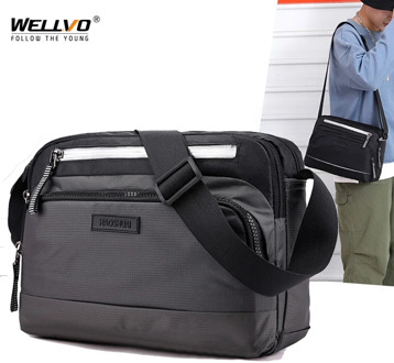 Men's Crossbody Bag Messenger Bags Male Waterproof Nylon Casual Satchel Shoulder School Boys Bags Handbag Small Briefcase XA1C