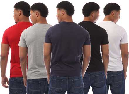 Men's Duck and Cover 5 Pack of Belvadier T-Shirts in Multi colour Veelkleurig
