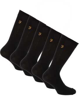 Men's Farah Kinley 5 Pack Dres Socks in Black Zwart