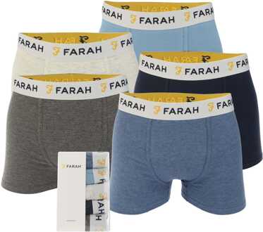 Men's Farah Orden 5 Pack Boxer Shorts in Multi colour - maat 2XL Veelkleurig
