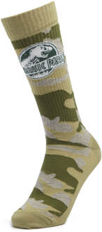Men's Jurassic Park Camo Sports Socks - Khaki - UK 4-7.5 Groen