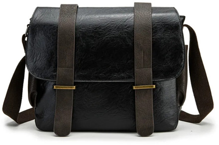 Men's Leather Messenger Bags Business PU Luxury Casual Cross Body Document Single Shoulder Black Bag for Male Fshion 2020 Man