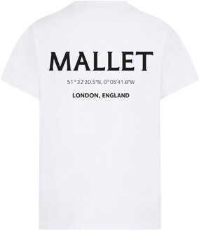 Men's Mallet Coordinates Logo Print T-Shirt in White Wit