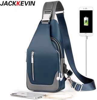 Men's Messenger bag shoulder Oxford cloth Chest Bags Crossbody Casual messenger bags Man USB charging Multifunction Handbag