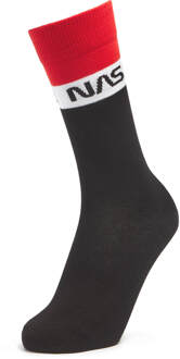 Men's NASA Block Panel Sports Socks - Black - UK 4-7.5 Zwart
