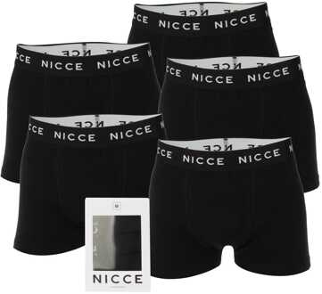 Men's NICCE Galan 5 Pack Boxer Shorts in Black Zwart - 2XL