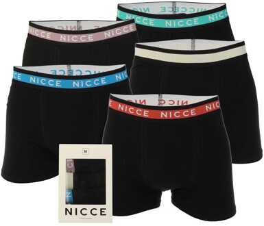 Men's NICCE Lazlow 5 Pack Boxer Shorts in Black - maat 2XL Zwart