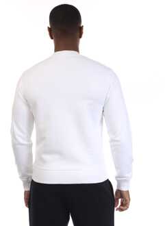 Men's Off White Logo Slim Crewneck Sweatshirt in White Black - maat 2XS Wit