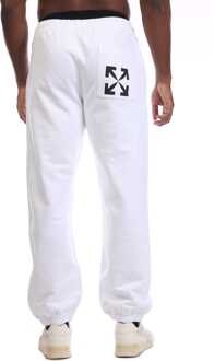 Men's Off White Single Arrow Pocket Slim Sweatpants in White Black Wit - XL