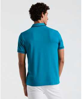 Men's Original Penguin Earl Pique Polo Shirt in Blue - maat M Blauw