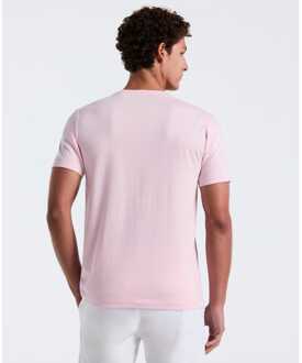 Men's Original Penguin Embroidered Logo T-Shirt in Pink - maat L Roze
