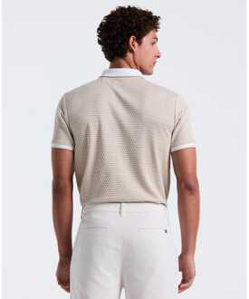 Men's Original Penguin Mini Jacquard Polo Shirt in Cream Crème - XL