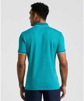 Men's Original Penguin Mini Jacquard Polo Shirt in Teal - maat XL Groenblauw