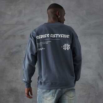 Men's Series 55 Labach Front Back Logo Crewneck Sweatshirt in Blue Blauw - XL