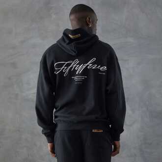 Men's Series 55 Versus Front Back Logo Hoodie in Black Zwart