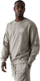 Men's Series 55 Vitels Logo Crewneck Sweatshirt in Stone - maat XL Steen