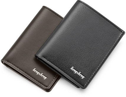Men's Short Wallets Casual Solid Luxury Retro Wallet Men Leather Slim Purses Credit Card Holder Business Purses Male
