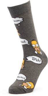 Men's Simpsons Homer Repeat Socks - Charcoal - UK 4-7.5 Grijs